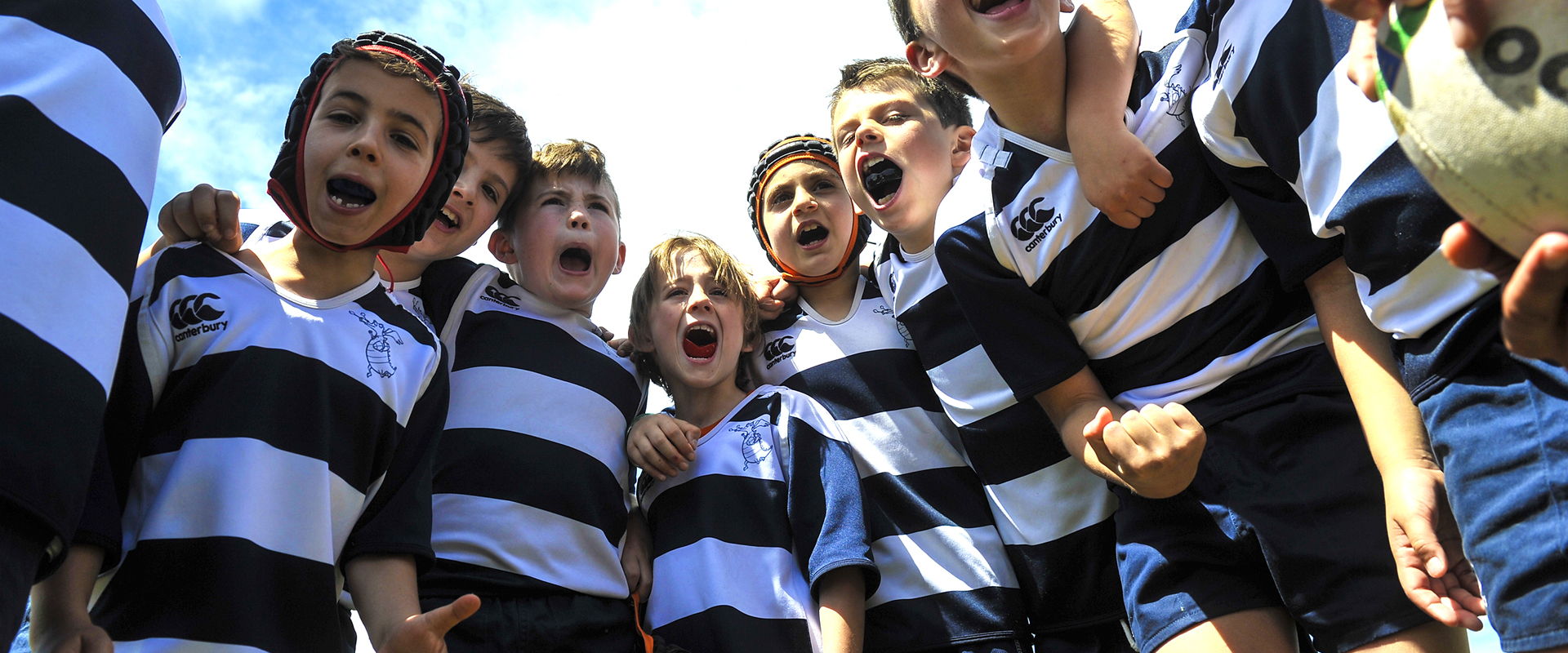 Rugby players in action