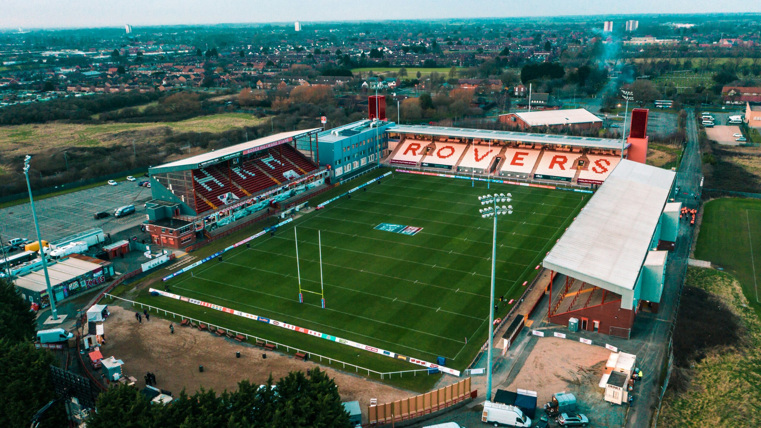 Large stadium and spectator seating