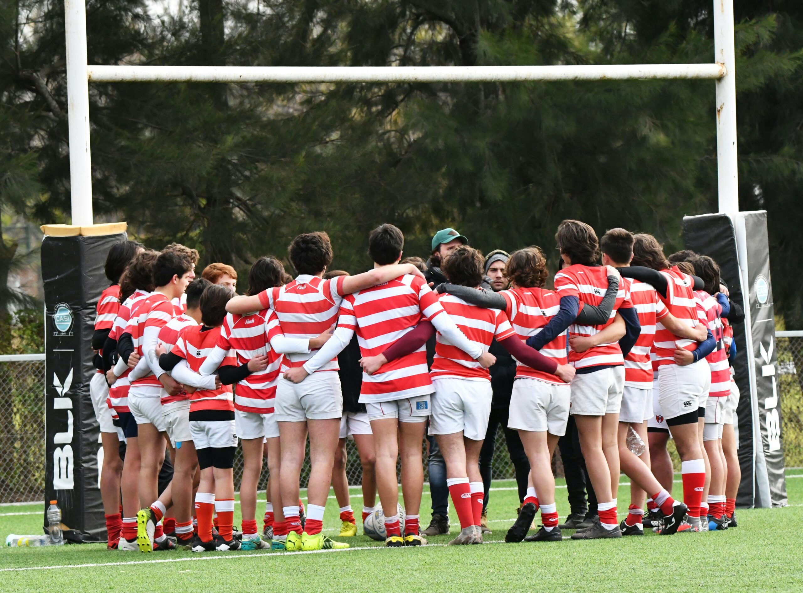 Rugby players on the pitch